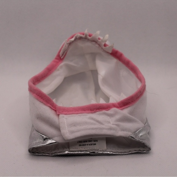 Small Animal or Cat Pink and Silver Shark Fin Hat - Picture 3 of 4